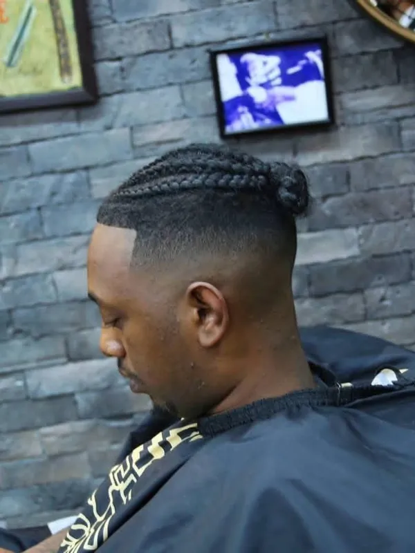 Cornrow braids with a skin fade