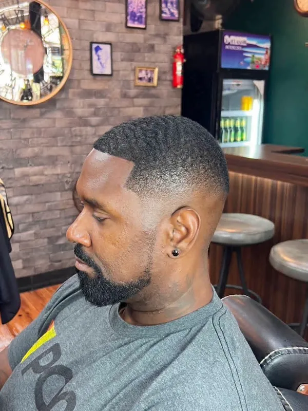 Buzz cut waves with a low fade