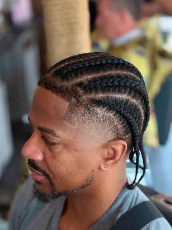 Cornrow braids with a tapered fade
