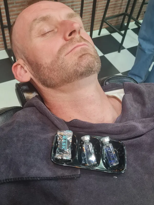 Relaxed client after a facial