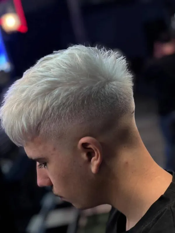 Icy platinum crop with a taper