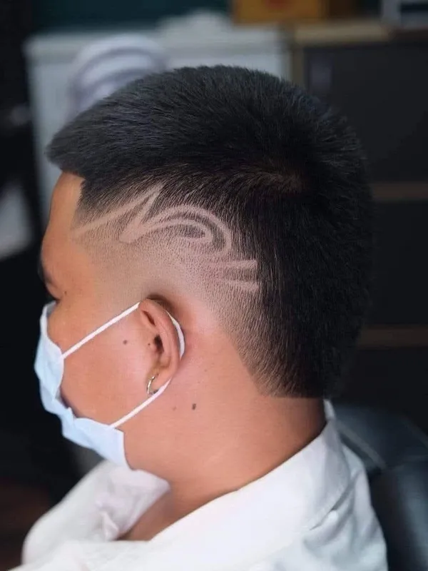 Swirl line design on a fade