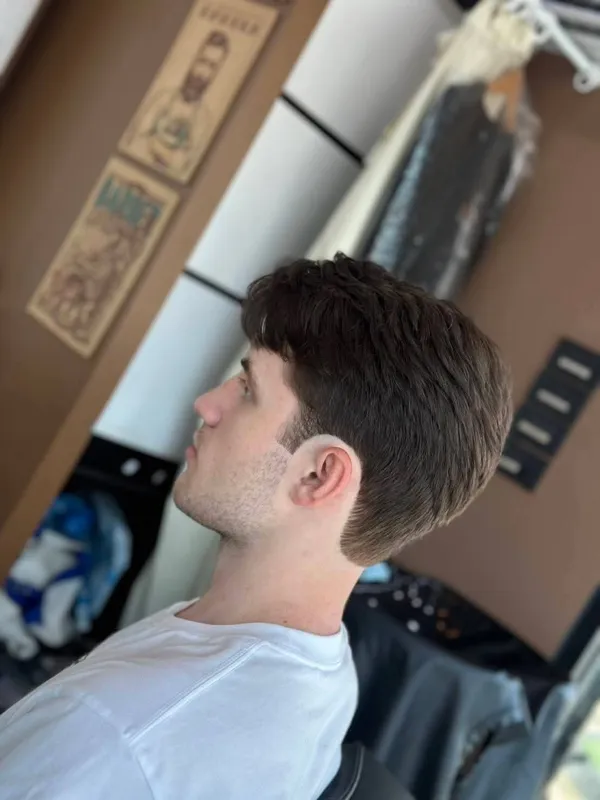 Mid length scissor cut with natural flow